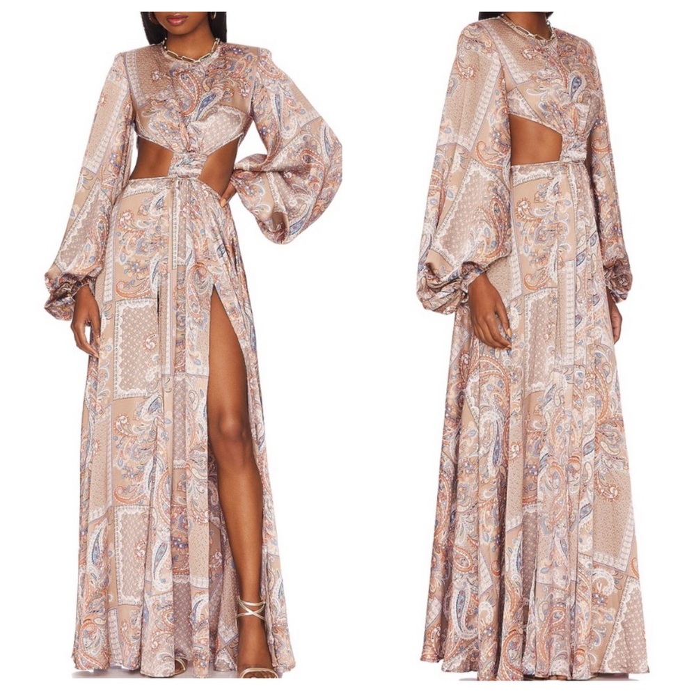 Bronx & Banco Noelle Paisley cut out gown